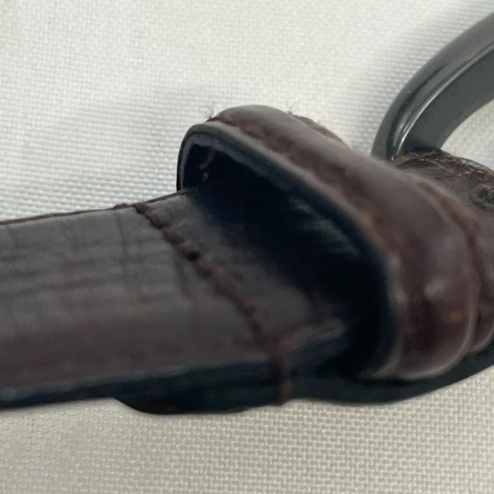 Harold‎ Powell Real Leather Textured Belt Made In England Brown 40